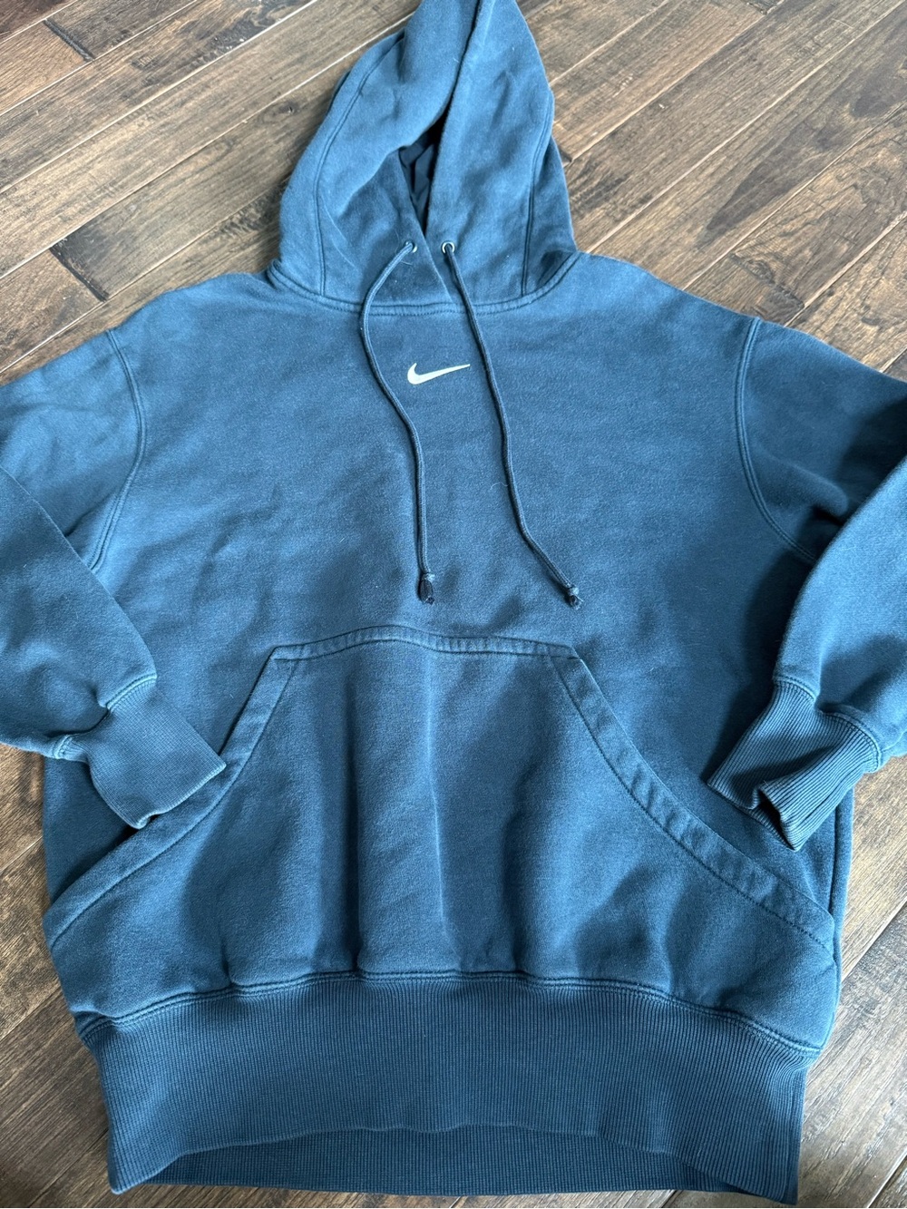 Nike Teal Blue Pullover Hoodie with Small Swoosh